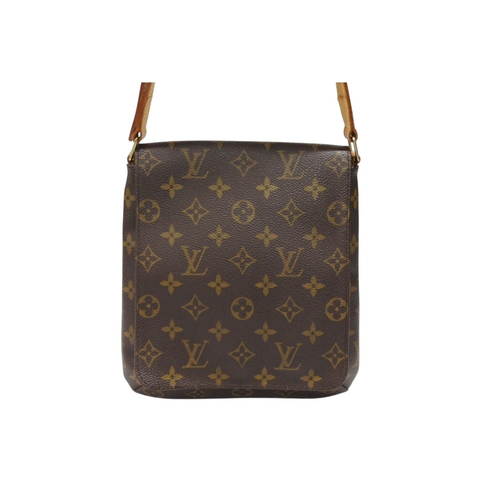 Louis Vuitton Canvas Strap Shoulder Long Leather Musette Brown Salsa Monogram